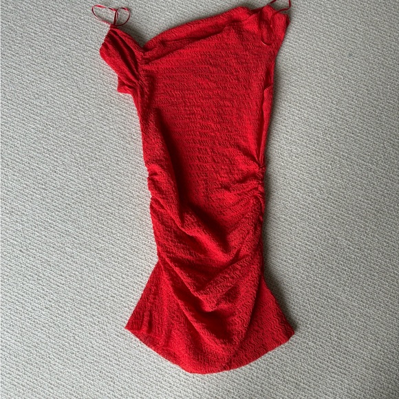 Zara TEXTURED ASYMMETRIC DRESS size Large - Picture 3 of 6